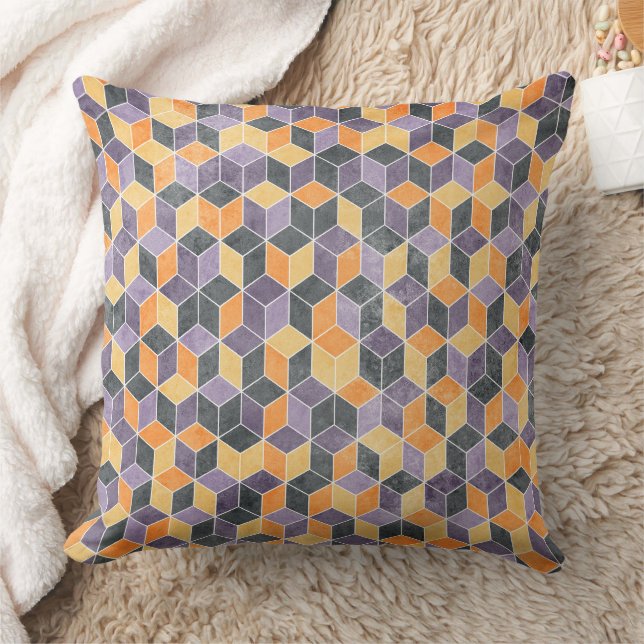 Geometric 3D Cube Seamless Pattern Cushion (Blanket)