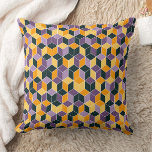 Geometric 3D Cube Seamless Pattern Cushion
