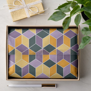 Geometric 3D Cube Seamless Pattern Tissue Paper