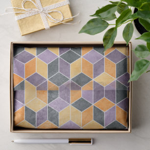 Geometric 3D Cube Seamless Pattern Tissue Paper