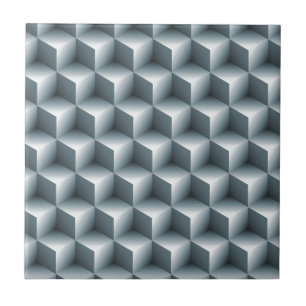 Geometric 3D Cubes Ceramic Tile