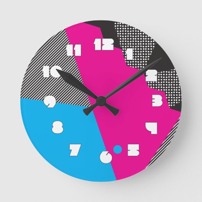 Geometric 80s Wall Clock (Front)