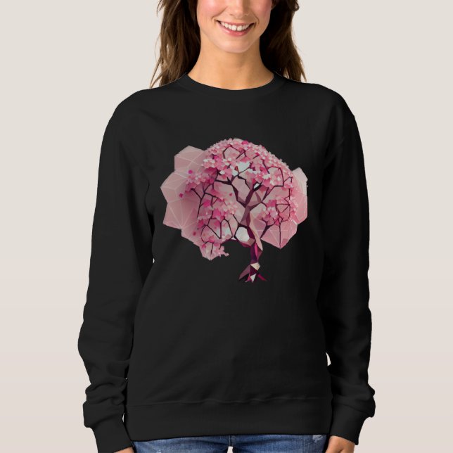 Geometric A Refreshing and Vibrant Pink Cherry Blo Sweatshirt (Front)