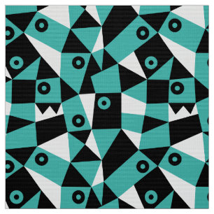 Geometric Abstract 030919 - Blue Green Fabric