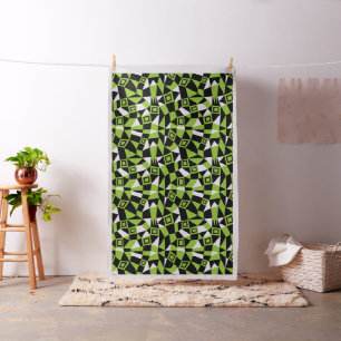 Geometric Abstract 050919 - Martian Green Fabric