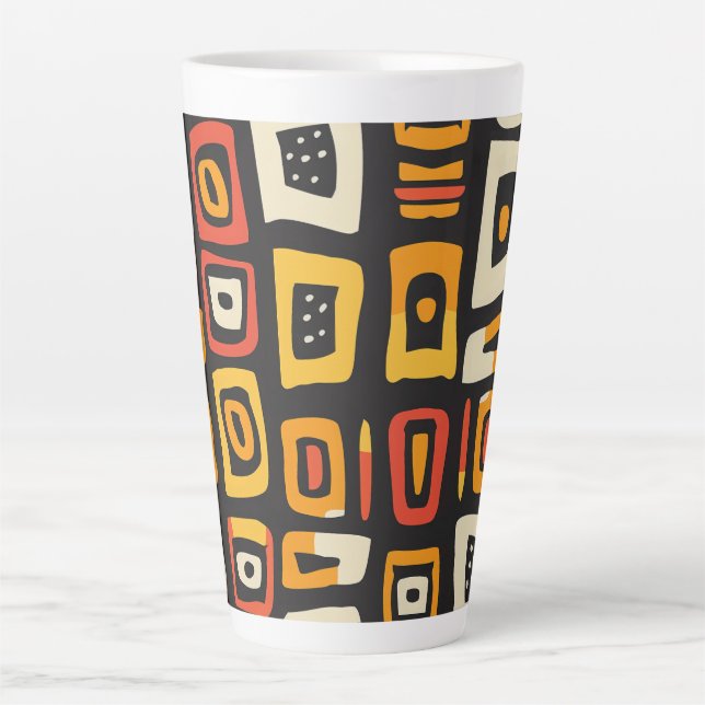 Geometric Abstract African Pattern Latte Mug (Front)