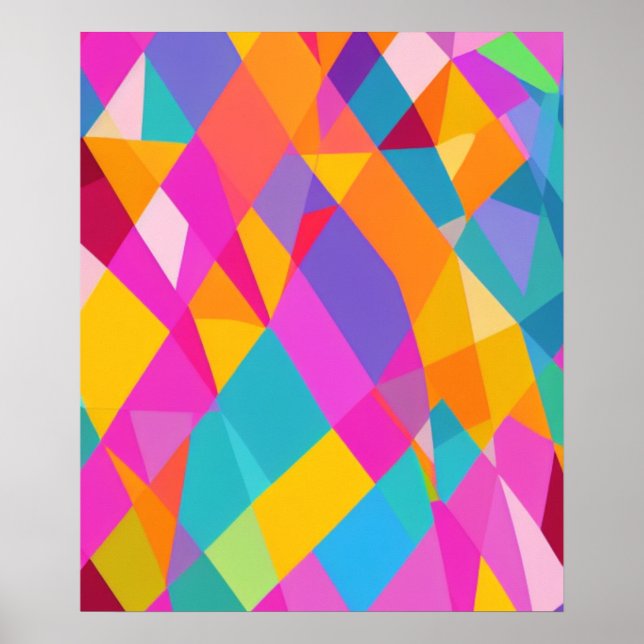 Geometric Abstract Art AI Art Poster (Front)