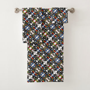 Geometric Abstract Art Blanket Bath Towel Set