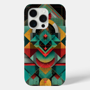 Geometric Abstract Art – Celestial Grid iPhone 15 Pro Case
