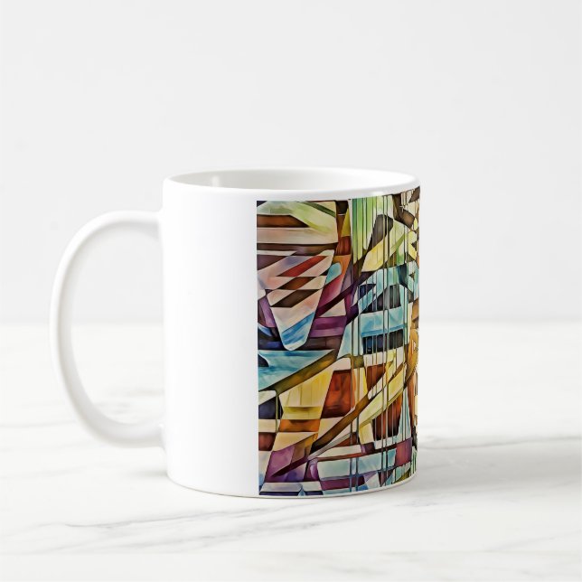 Geometric Abstract Art Coffee Mug (Left)