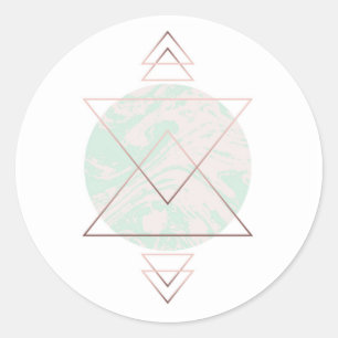 Geometric Abstract Art Design Classic Round Sticker