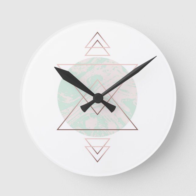 Geometric Abstract Art Design Round Clock (Front)