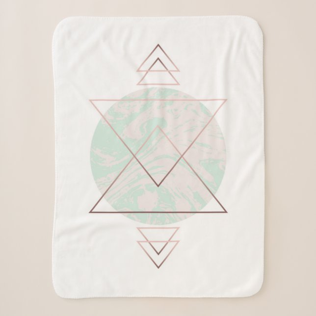 Geometric Abstract Art Design Sherpa Blanket (Front)