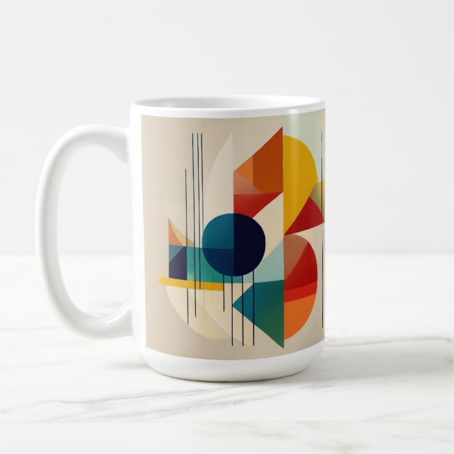 Geometric Abstract Art in Bauhaus Style Coffee Mug (Left)