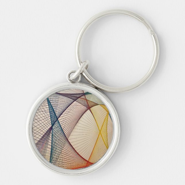 Geometric Abstract Art Keychain (Front)