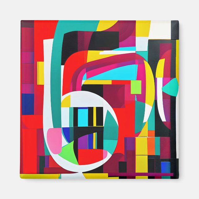 Geometric Abstract Art Magnet (Front)