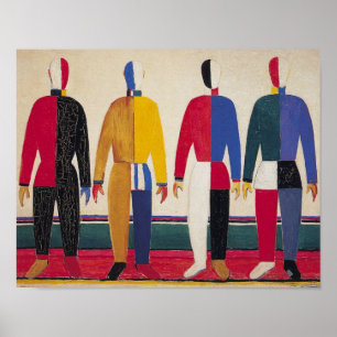 Geometric Abstract Art "Sportsmen" Malevich Poster
