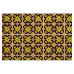 Geometric Abstract Art with Vibrant Colours Fabric