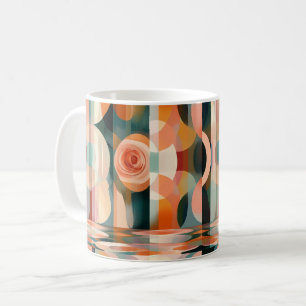 Geometric abstract artwork. floral vintage coffee mug