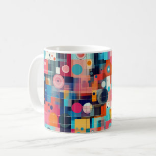 Geometric abstract artwork. floral vintage coffee mug