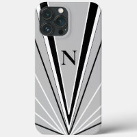 Geometric Abstract Black White Monogram