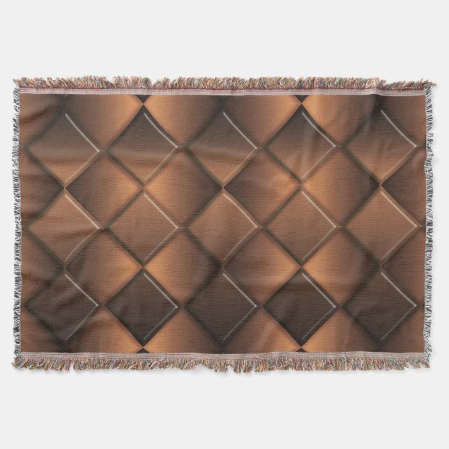 Geometric abstract chocolate pattern. throw blanket (Front)
