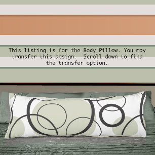 Geometric Abstract Circle Link Black Sage Green Body Cushion