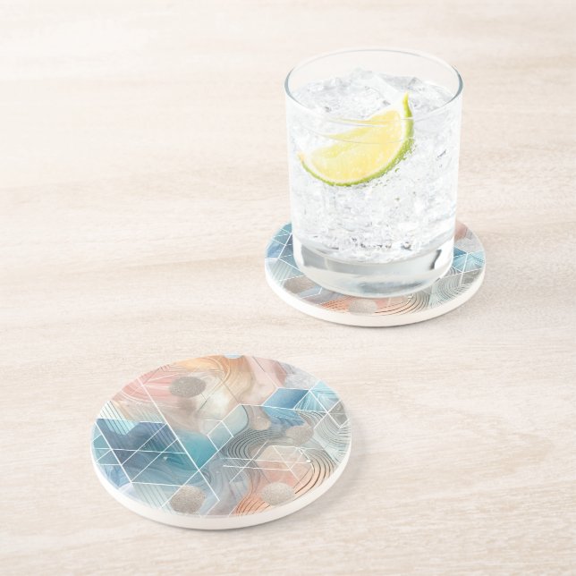 Geometric Abstract Coasters – Modern Design (Side)
