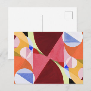 Geometric Abstract Color Blocks Painting Postcard