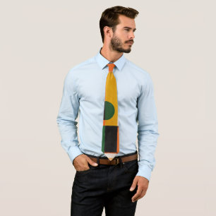 Geometric abstract colorful art tie