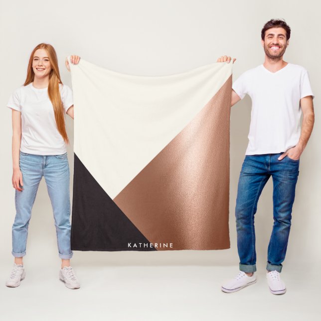 Geometric Abstract Colour Block Fleece Blanket (In Situ)