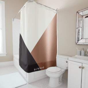 Geometric Abstract Colour Block Shower Curtain