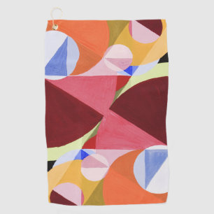 Geometric Abstract Colour Blocks Painting Golf Towel
