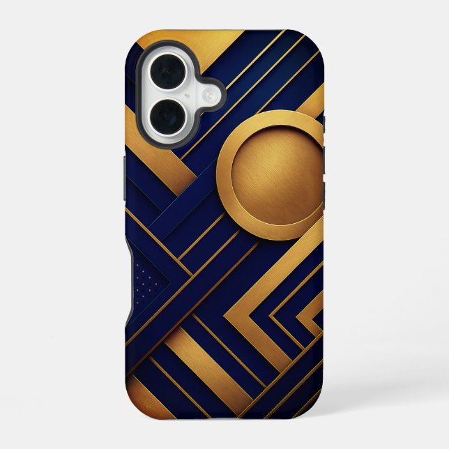 Geometric Abstract Composition iPhone 16 Case (Back)