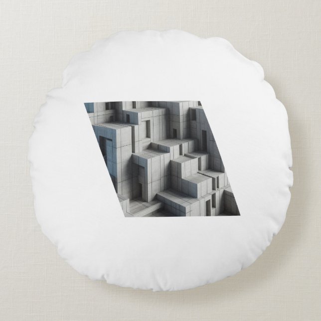 Geometric Abstract Concrete Structure with Sharp A Round Cushion (Front)