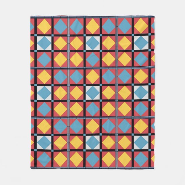 🎨 Geometric Abstract Cosy Home Style Art ✨ Fleece Blanket (Front)