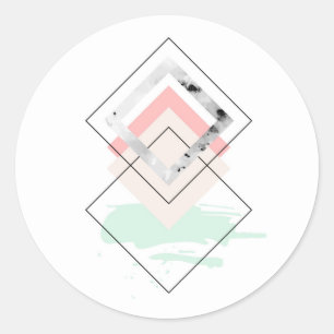 Geometric Abstract Design Classic Round Sticker