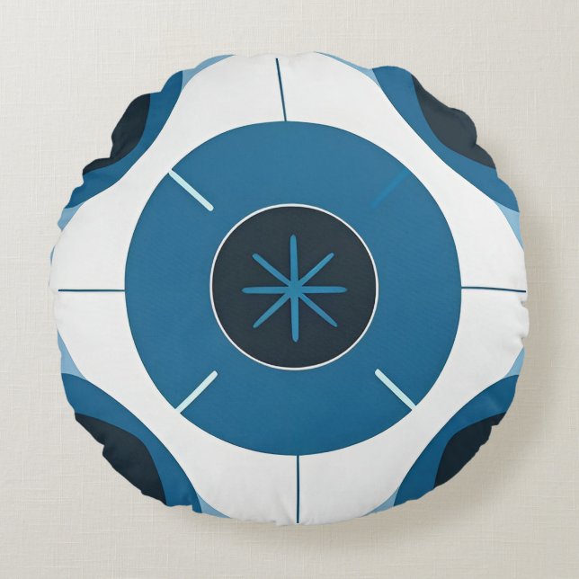 Geometric Abstract Design Round Cushion (Front)