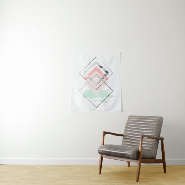 Geometric Abstract Design Tapestry (In Situ)