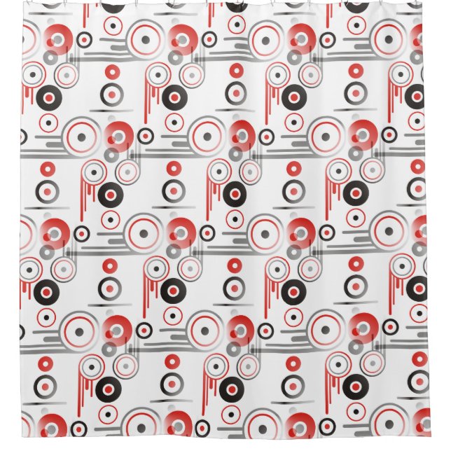 Geometric abstract design + your ideas shower curtain (Front)