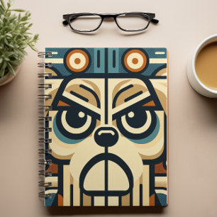 Geometric Abstract Dog Face Notebook