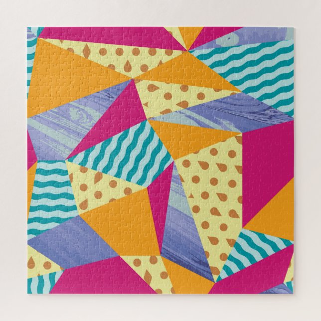 Geometric, abstract elements: decorative seamless  jigsaw puzzle (Vertical)