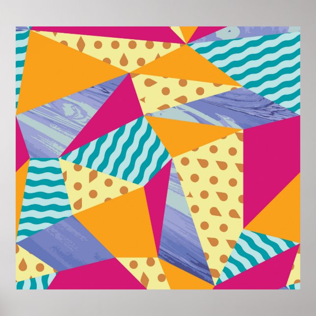 Geometric, abstract elements: decorative seamless  poster (Front)