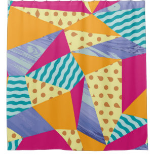 Geometric, abstract elements: decorative seamless shower curtain