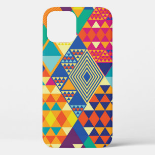 Geometric, abstract elements, vintage pattern. iPhone 12 case