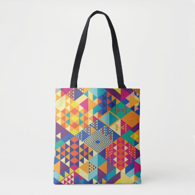 Geometric, abstract elements, vintage pattern. tote bag (Front)