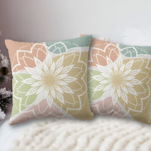 Geometric Abstract Flower Mandala Cushion