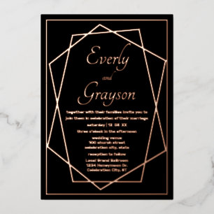 Geometric Abstract Frame Rose Gold Wedding Fo