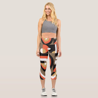 Geometric Abstract: Futuristic Artwork Design. Capri Leggings