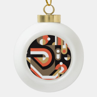 Geometric Abstract: Futuristic Artwork Design. Ceramic Ball Christmas Ornament